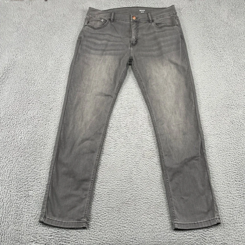 Mugsy Jeans Men 38x32 Gray Beans Slim Stretch Denim Pants Casual Comfort